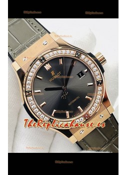 Hublot Classic Fusion Oro Rosado Dial Gris Reloj Réplica Suizo Calidad Espejo 1:1