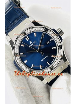 Hublot Classic Fusion Acero Inoxidable Dial Azul Reloj Réplica Suizo Calidad Espejo 1:1