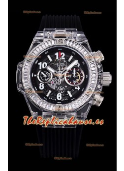 Hublot Big Bang Unico Caja Plexiglass 1:1 Calidad a Espejo 1:1 Reloj Réplica Suizo Correa Negra