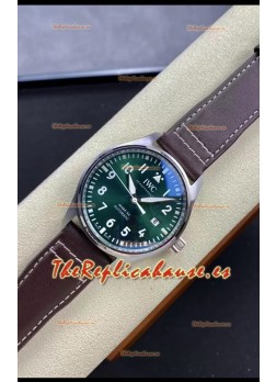 IWC Pilot MARK Series IW328205 Reloj Réplica Suizo a Espejo 1:1 Dial Verde Correa Marrón