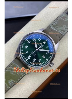 IWC Pilot MARK Series IW328205 Reloj Réplica a Espejo 1:1 Dial Verde Correa de Piel