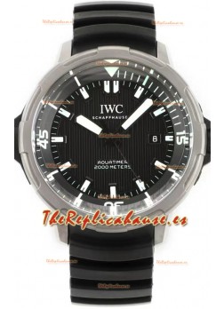 IWC Aquatimer IW358001 Titanium Reloj Réplica Suizo a Espejo 1: 1 Dial Negro Correa de Goma