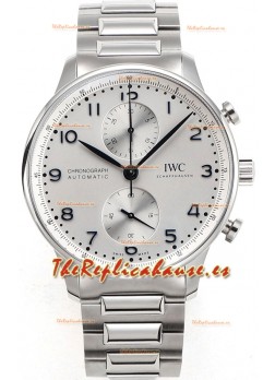 IWC Portuguese Chronograph Reloj Réplica Suizo en Caja de Acero Dial Blanco - Edición Réplica a Espejo 1:1