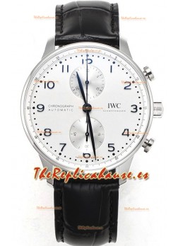IWC Portuguese Chronograph Reloj Réplica Suizo en Caja de Acero Dial Blanco - Edición Réplica a Espejo 1:1