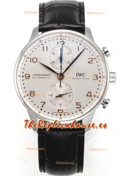 IWC Portuguese Chronograph Reloj Réplica Suizo en Caja de Acero Dial Blanco - Edición Réplica a Espejo 1:1