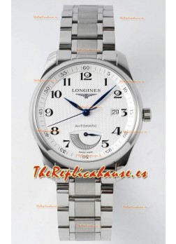 Longines Master Collection Automatic Reserva de Energía Dial Blanco Reloj Réplica Suizo Correa de Acero