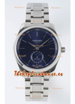 Longines Master Collection Automatic Fase Lunar Dial Azul Reloj Réplica Suizo Correa de Acero