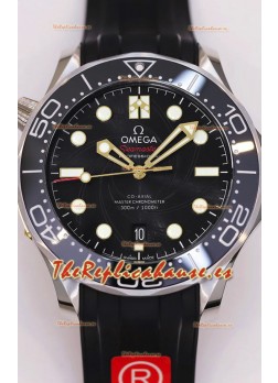Omega Seamaster James Bond Reloj Suizo Negro Acero 904L Reloj Réplica a Espejo 1:1