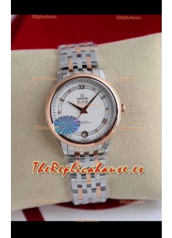 Omega De Ville Edition Reloj Suizo Automático en Dos Tonos Oro Rosado Dial Blanco 