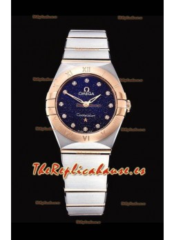 Omega Constellation Ladies Cuarzo Suizo Reloj Réplica a Espejo 1:1 - Caja Dos Tonos Dial Negro Estrellado