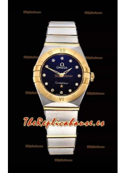 Omega Constellation Ladies Cuarzo Suizo Reloj Réplica a Espejo 1:1 - Caja Dos Tonos Dial Negro Estrellado