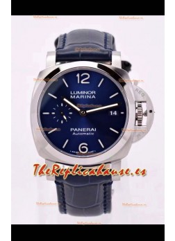 Panerai Luminor PAM01393 Automatic Dial Azul 42MM Calidad Espejo 1:1 - Acero 904L en Correa de Piel