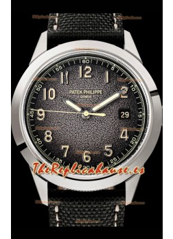 Patek Philippe Calatrava 5226G-001 Acero 904L Reloj Réplica a Espejo 1:1 Correa Hibrida Piel/Lona