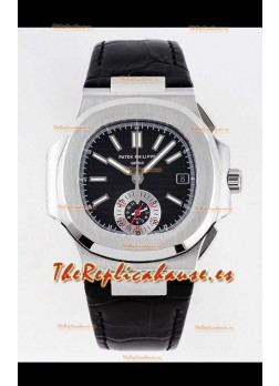 Patek Philippe Nautilus 5980/1A 904L Caja Acero en Dial Negro Correa Piel  - Réplica a Espejo 1:1