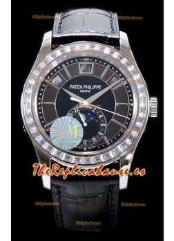 Patek Philippe 5205-001 Complications Fase Lunar Dial Gris Oscuro Reloj Réplica Suizo a Espejo 1:1