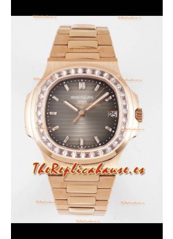 Patek Philippe Nautilus 5711/R Dial Gris Reloj Réplica a Espejo 1:1 en Oro Rosado Acero 904L