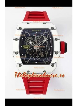 Richard Mille RM35-01 Rafael Nadal Caja Fibra de Carbono con Genuino Tourbillon Reloj Super Clon