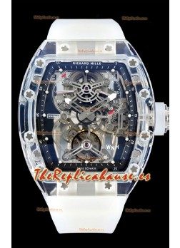 Richard Mille 56-01 Transparent Caja en Zafiros con Genuino Movimiento Suizo Tourbillon Super Clone
