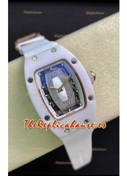 Richard Mille RM-07-01 Dial Diamantes Céramica Blanca Ladies Reloj Rélica Suizo 1:1