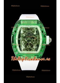 Richard Mille 56-01 Transparent Caja en Zafiros con Genuino Movimiento Suizo Tourbillon Super Clone