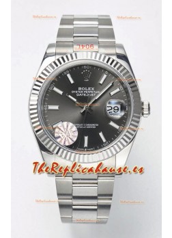 Rolex Datejust Movimiento Cal.3235 Reloj Suizo Réplica a Espejo 1:1 Acero 904L 41MM - Dial Gris 
