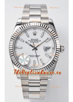 Rolex Datejust Movimiento Cal.3235 Reloj Suizo Réplica a Espejo 1:1 Acero 904L 41MM - Dial Blanco 