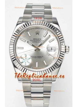Rolex Datejust Movimiento Cal.3235 Reloj Suizo Réplica a Espejo 1:1 Acero 904L 41MM - Dial Acero