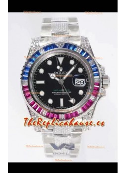 Rolex GMT Masters II Diamonds Reloj Suizo Caja Acero 904L - Calida a Espejo 1:1