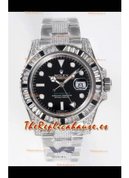 Rolex GMT Masters II Diamonds Reloj Suizo Caja Acero 904L - Calida a Espejo 1:1
