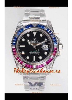 Rolex GMT Masters II Diamonds Reloj Suizo Caja Acero 904L - Calida a Espejo 1:1