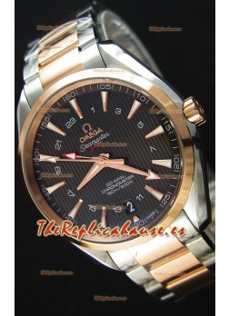 Omega Seamaster Aqua Terra GMT 150M 43MM Réplica a Espejo 1:1 Caja en Dos Tonos