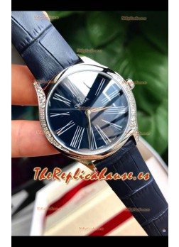 Omega De Ville Tresor Edition Reloj Cuarto Suizo 36MM Caja de Acero Dial Azul