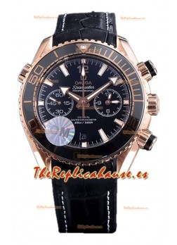 Omega Seamaster Planet Ocean 600M Sedna Gold Correa Piel 45.5MM Reloj Réplica Espejo 1:1 