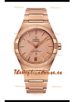 Omega Co-Axial Constellation Oro Rosado Meteorite Dial Réplica Espejo 1:1 41MM