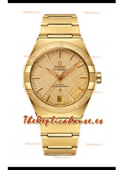 Omega Co-Axial Constellation Oro Amarillo Dial Meteorite Réplica Espejo 1:1 41MM