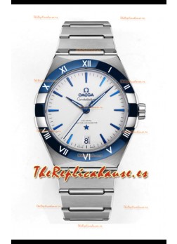 Omega Co-Axial Constellation Inoxidable Blanco Dial Verde Réplica Espejo 1:1 41MM