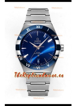 Omega Co-Axial Constellation Inoxidable Blanco Dial Azul Réplica Espejo 1:1 41MM