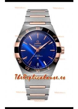 Omega Co-Axial Constellation Dial de Dos Tonos Azul Burgundy Réplica Espejo 1:1 41MM