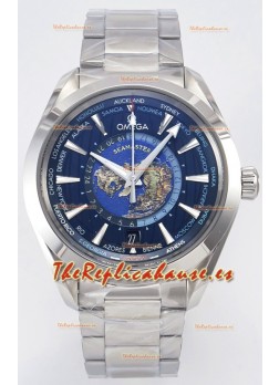 Omega Aqua Terra 150M Wolrd Timer 24 Dial Azul Acero 904L Réplica Espejo 1:1 41MM 
