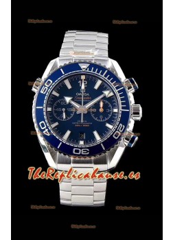 Omega Planet Ocean 600M Chronograph Reloj Réplica Suizo a Espejo 1:1 Acero 904L Dial Azul