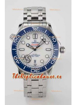 Omega Seamaster 300M Co-Axial Master Cronómetro Azul/Blanco Reloj Réplica Suizo a espejo 1:1