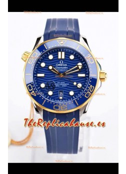 Omega Seamaster 300M Co-Axial Master Chronometer Dial Azul Caja de Dos Tonos Réplica Espejo 1:1