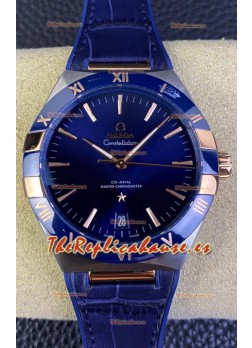 Omega Co-Axial Constellation 41MM Acero 904L - Dial Azul Reloj Réplica Espejo 1:1