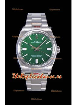 Rolex Oyster Perpetual REF#124300 41MM Movimiento Cal.3230 Réplica Suizo Dial Verde Acero 904L Reloj Réplica a Espejo 1:1