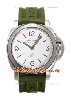 Panerai Luminor Base Logo PAM1087 Dial Blanca Calidad Espejo 1:1 - Acero 904L en Correa de Goma
