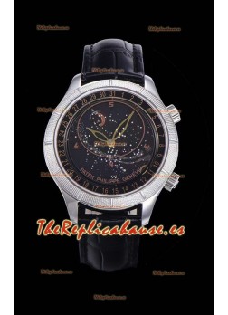 Patek Philippe 6102R Grand Compilations Reloj Réplica Suizo a Cuerda Manual - Bisel Resistente Dial Negro