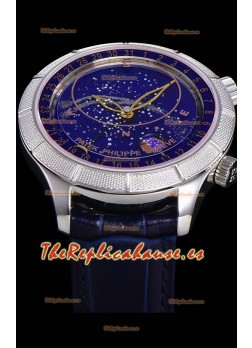 Patek Philippe 6102R Grand Compilations Reloj Réplica Suizo a Cuerda Manual - Bisel Resistente Dial Azul