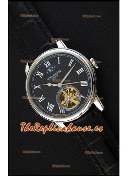Patek Philippe Japanese MoonPhase Tourbillon Reloj Réplica Dial Negro