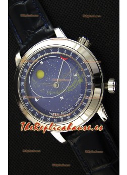 Patek Philippe Grand Complication 6102P Celestial Moon Age Reloj Réplica Suizo con Dial en Azul