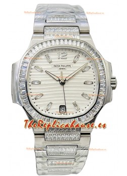 Patek Philippe Nautilus 7118 35MM 1:1 Acero Inoxidable Dial Blanco Reloj Réplica Espejo 1:1